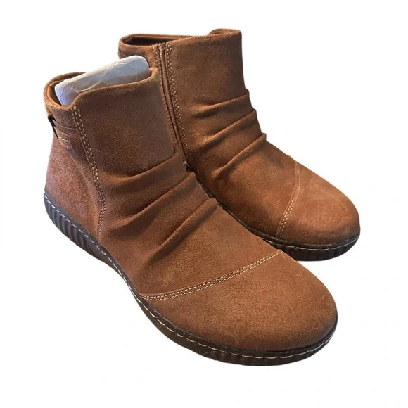 NWB Clark’s Caroline Derby Booties Brown Leather Size 9 Outdoor Gorpcore - Picture 4 of 8